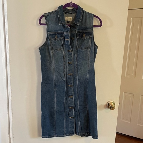 Universal Thread Blue Denim Midi Dress - Picture 1 of 5
